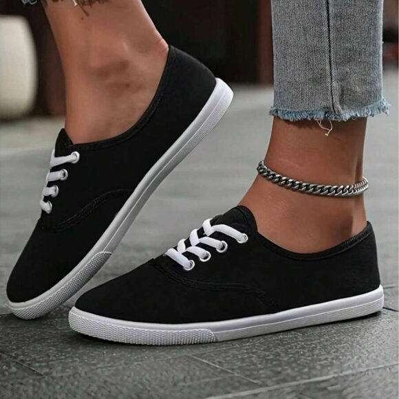 Women's Canvas Lace-Up Shoes -Josiny - Picture 3 of 3